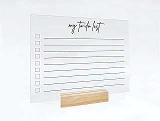 PERSONALIZED Acrylic To-Do Planner Desk Calendar - Dry Erase Board, Dry Erase Calendar, Monthly and Weekly Calendar, Transparent Calendar (12" x 10", Colorful Package)