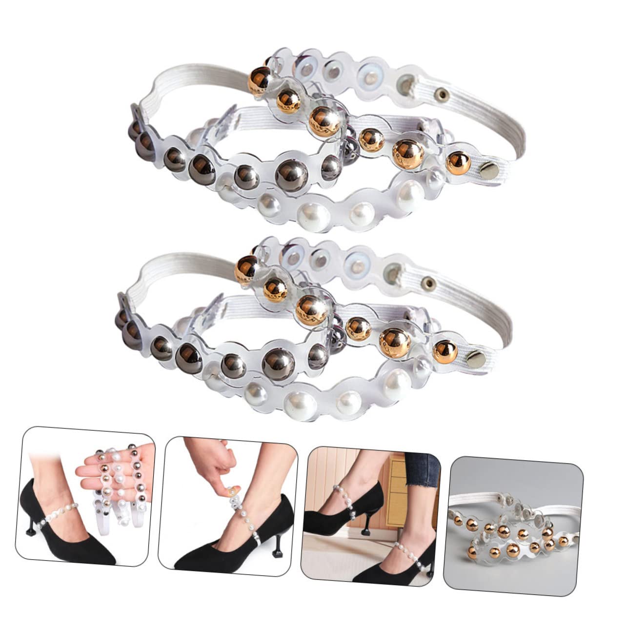 minkissy 9 Pares cordones de tacones altos cordones elásticos tacones claros para mujer zapatos para mujer zapatos de correa de tobillo de correa de o ajustable no sigas