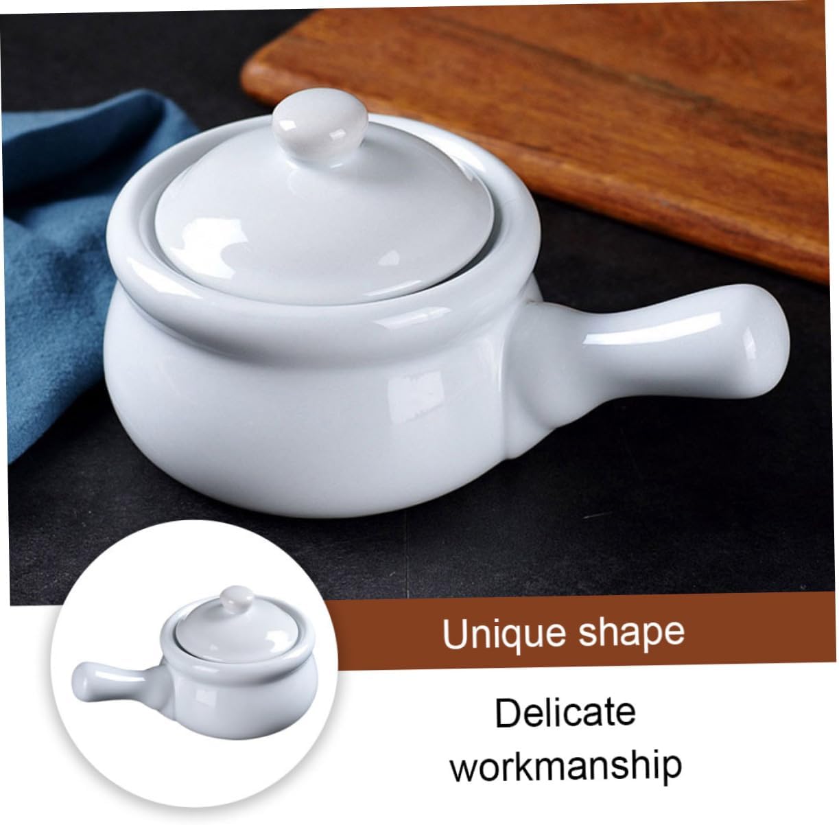 Cabilock 2pcs Household Ceramic Stew Pot Lid Porcelain Soup Pot for Cooking and Easy to Clean Stockpot for Induction Gas Stoves for Soups and Sauces