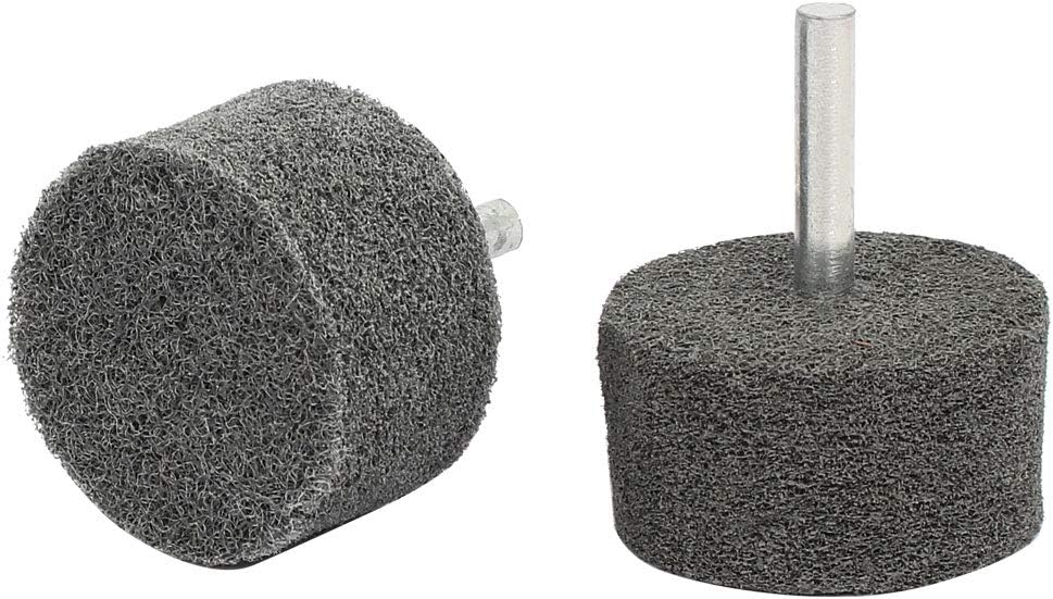 Aexit 6mm Drill Hole Abrasives 40mm Dia Head Nylon Fibre Mandrel Mounted Grinding Point Gray 15pcs Model:36as636qo180