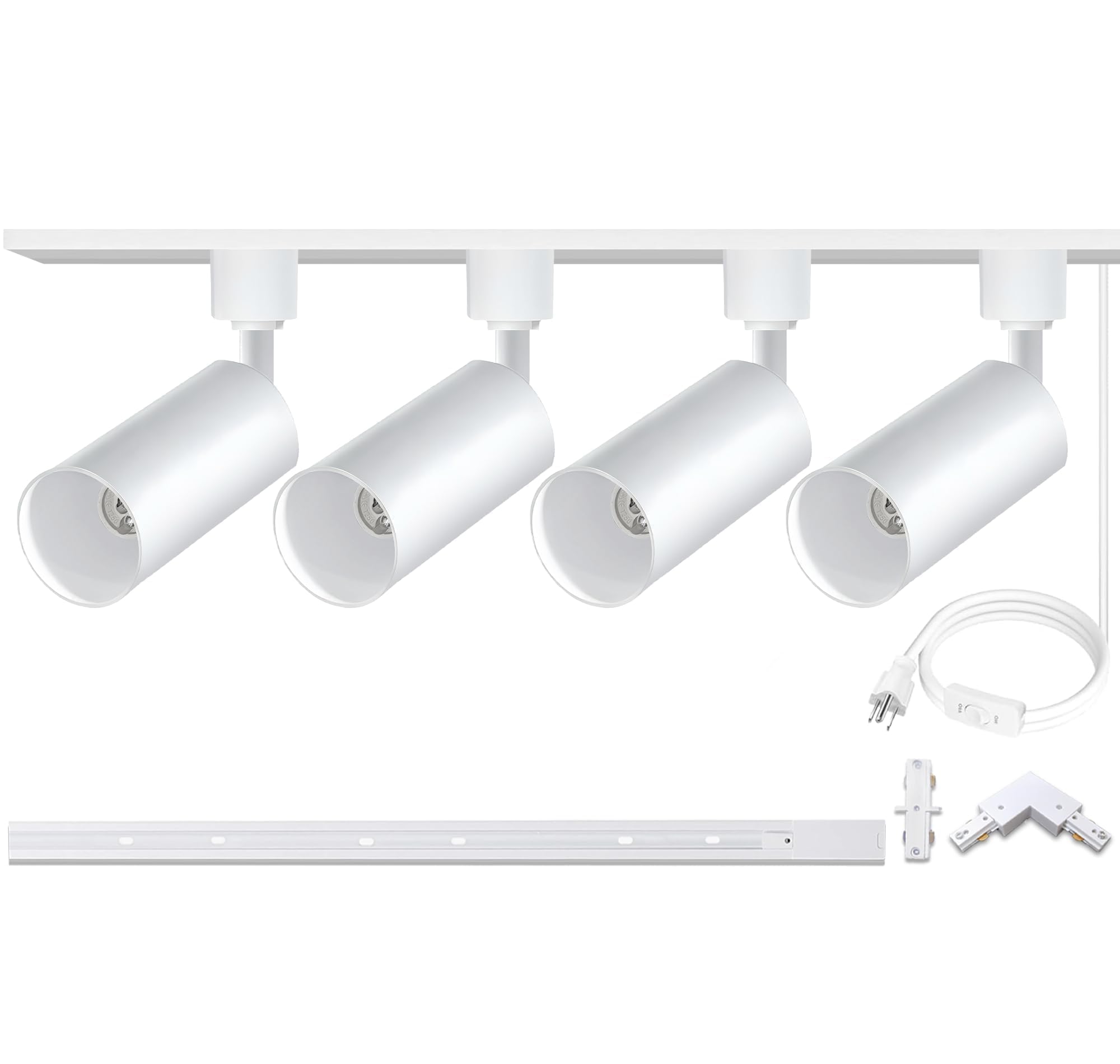 GU10 LED Track Lighting Kit with 3.28FT H‑Type Track Rail White 4 Heads