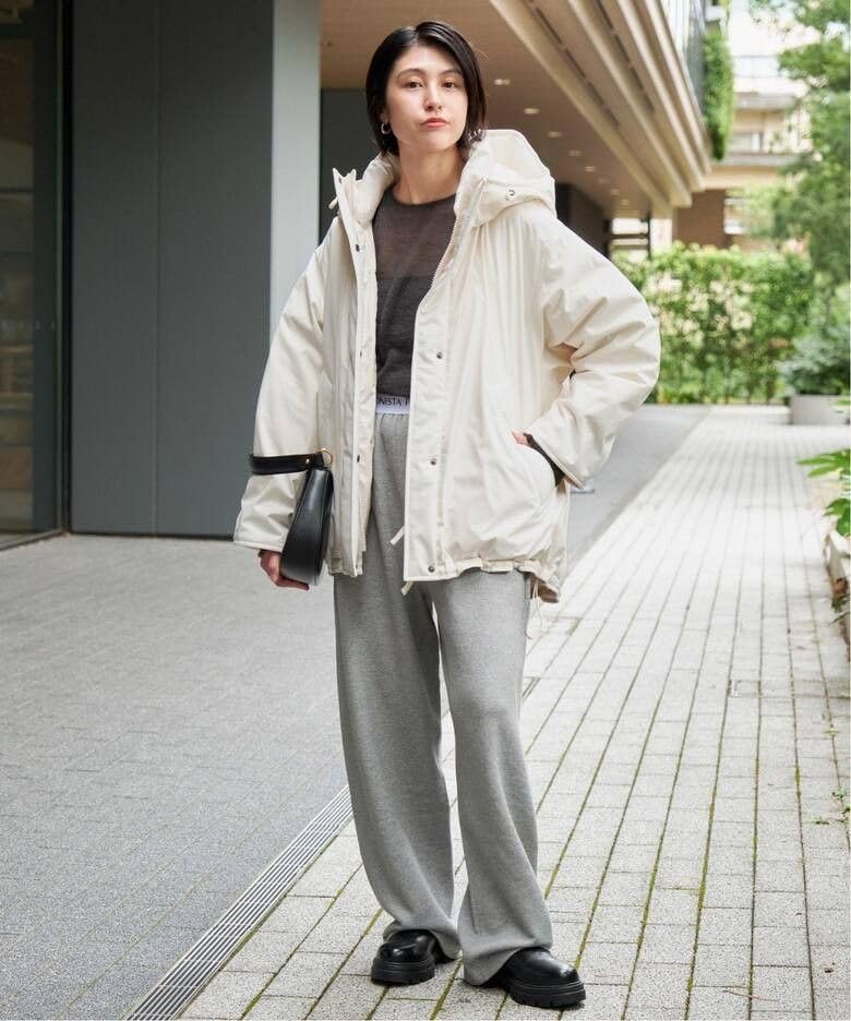 Amazon.co.jp: Spick and Span 撥水フーデッドダウンハーフコート  