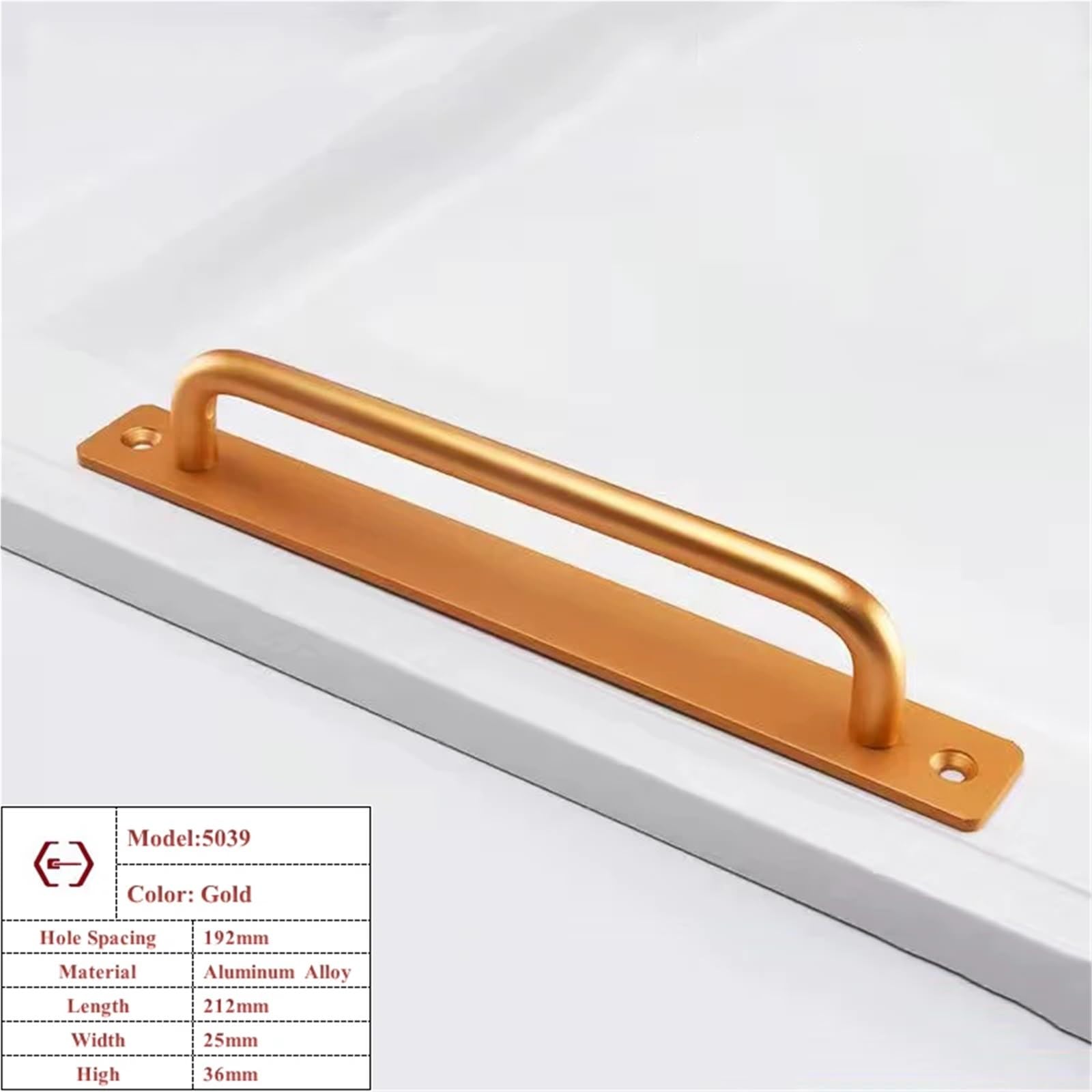 DFLPBHAV Sliding Door Handle Aluminum Alloy Kitchen Cabinet Door Furniture Drawer Pull Hardware Pull Bar Handle 1Pcs(Gold 192mm)