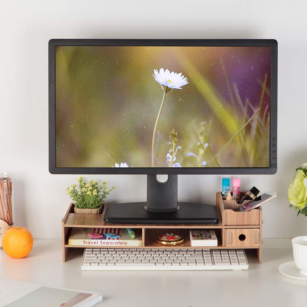 Forniture per ufficio, Supporto per laptop per scrivania Supporto per monitor in legno Mobile per TV in legno Supporto per PC Supporto per laptop in legno Scaffale per scrivania