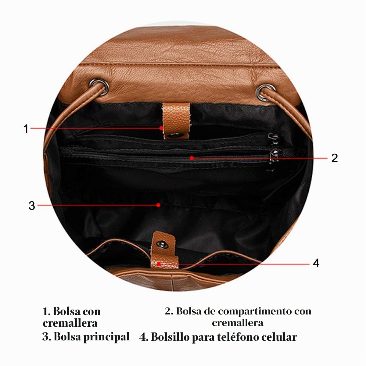 Mujer Bolsos mochila Moda Cuero Impermeable Casual Viaje Escuela mochilas