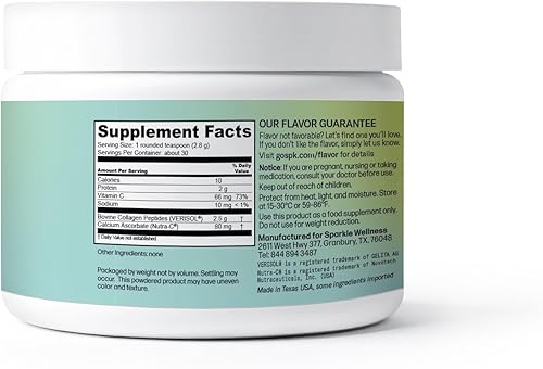 Miniatura 3 de Sparkle Skin Boost Sin Sabor Verisol Péptidos de Colágeno Proteína en Polvo Vitamina C Suplemento Bebida, 2.8 oz