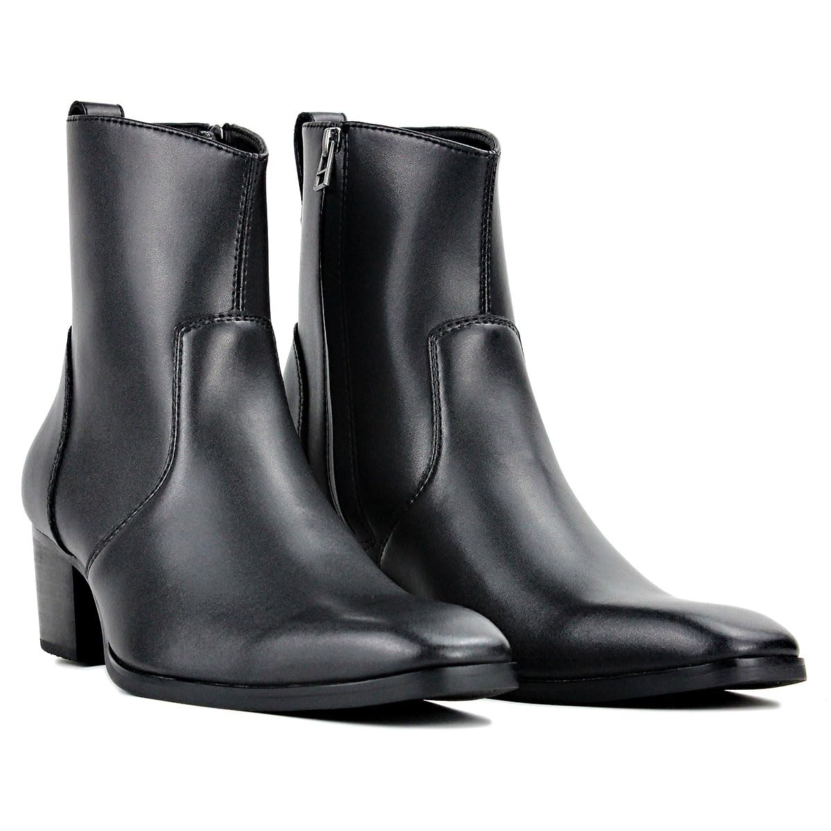 COWSDELLA Dress Boot for Men Casual Chelsea Combat Ankle Casual Walking Motorcycle Boots Black