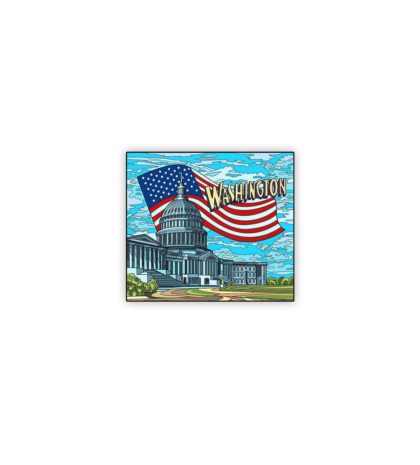 Gift Me Bazar Country Theme Souvenir Wooden Fridge Magnet for Refrigerator Door Decor | Home & Kitchen Decor Accessories | Stylish Magnet for Fridge Decoration (Washington Fridge Magnet)-image-4