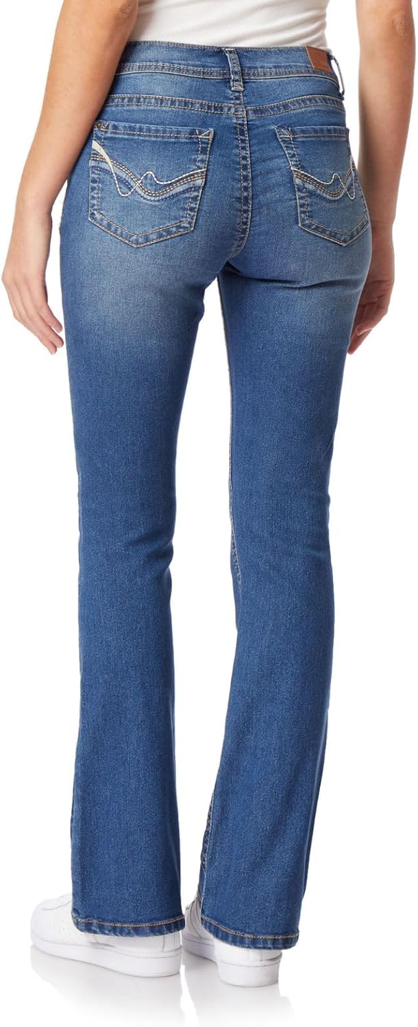 WallFlower Women’s Size Legendary Bootcut Mid-Rise Insta Stretch Juniors Jeans (Standard and Plus)