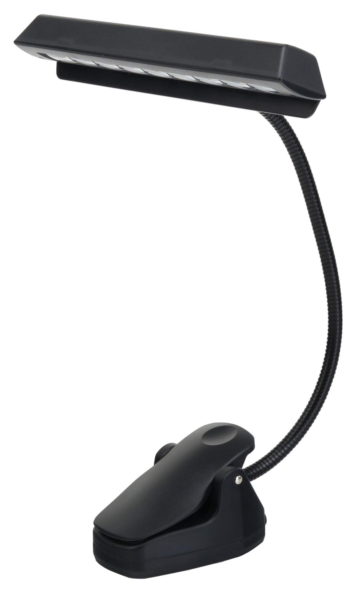 Showlite MSL-1 LED Notenpultleuchte schwarz Set 5x, Gewicht: 238g | Ausführung mit 9 LEDs in Reihe, Zum Anklemmen an Notenpulte oder -ständer, Auch als Standleuchte verwendbar, Farbe: Schwarz