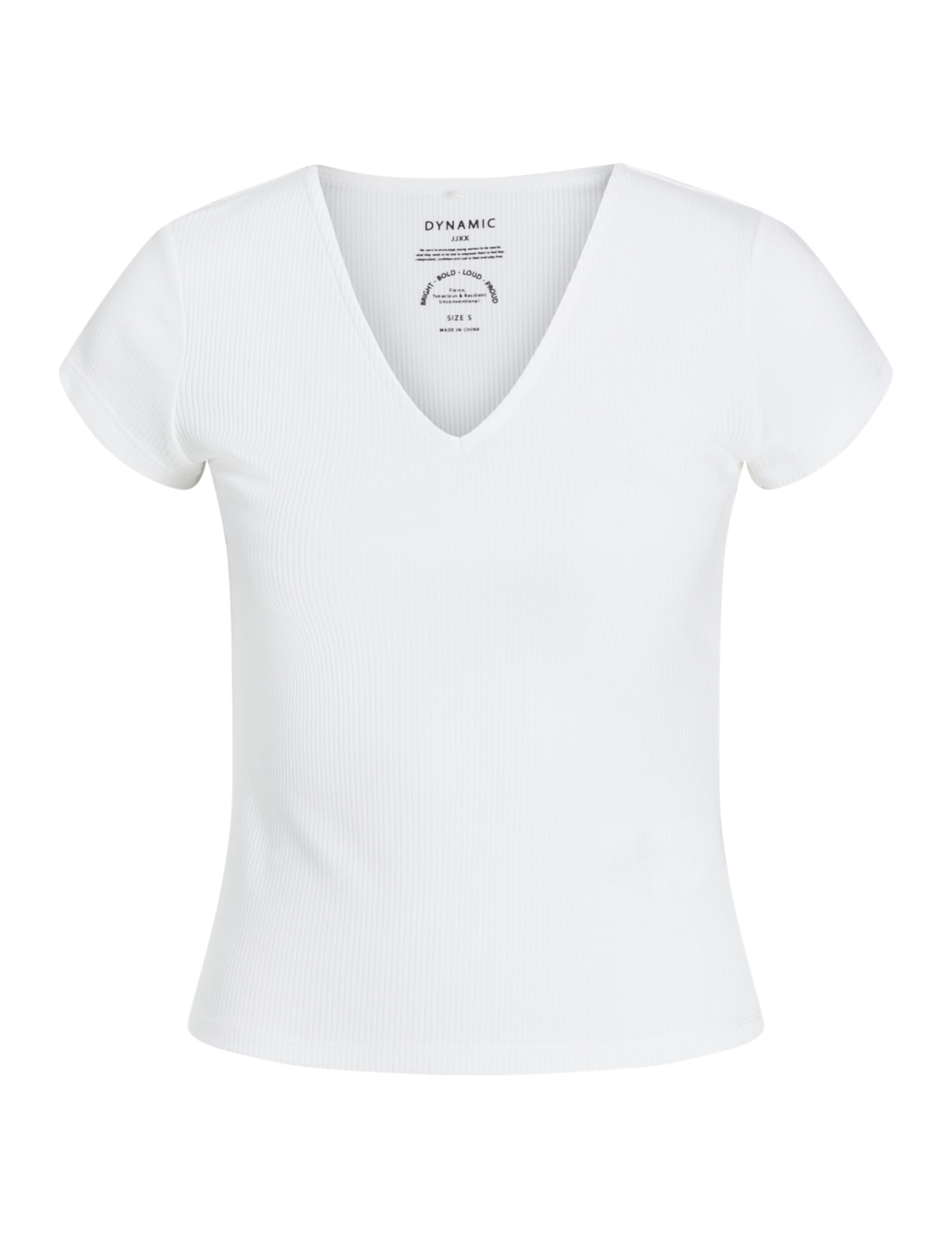 JJXX Jxhayden STR Ss Rib Tee JRS Noos, Bright White, XS