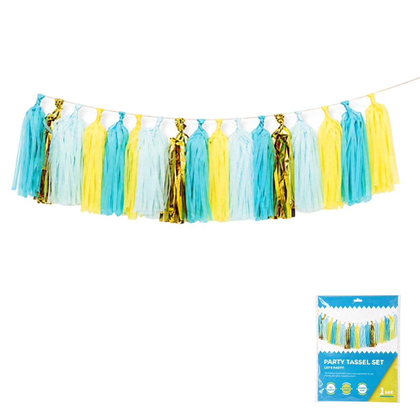 Fazvncv Celebration Garland, 15 Piece Fringe Set, 13.77in Party Decoration for Wall and Tabletop Styling Fringe Backdrop Wall Doorway Dessert Table Celebration Event Display Decor