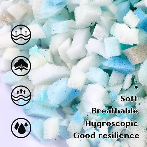 Miniatura 3 de ZXIIXZ Relleno de espuma para puf, relleno de espuma viscoelástica triturada de 10.58 onzas, relleno de espuma triturada para cojines de sofá,