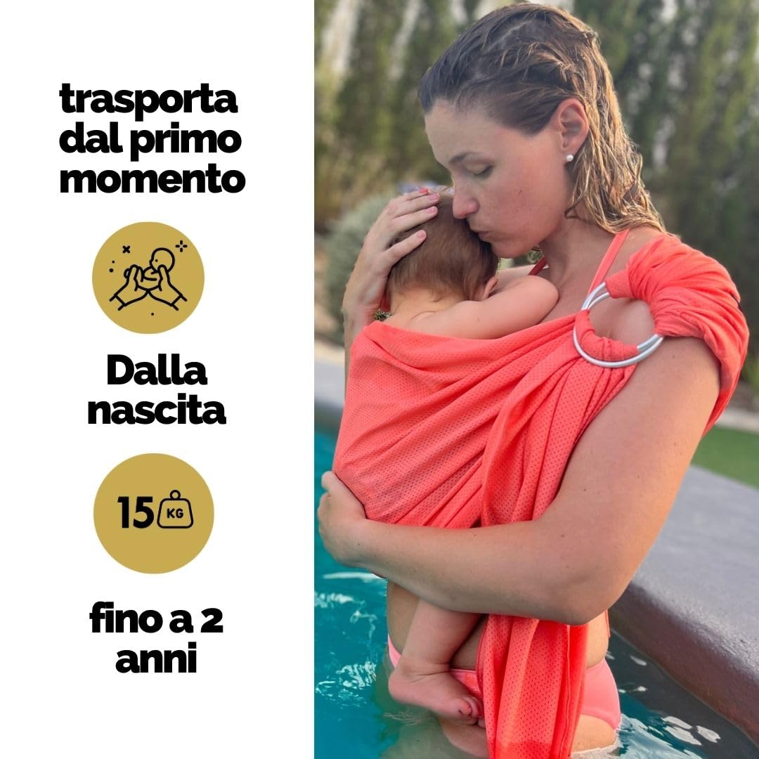 Amarsupiel | Bambino portatore d'acqua | Tracolla Baby Water | | ad asciugatura ultra rapida Marsupio ergonomico | Certificato | OEKOTEX Prodotto in Spagna.
