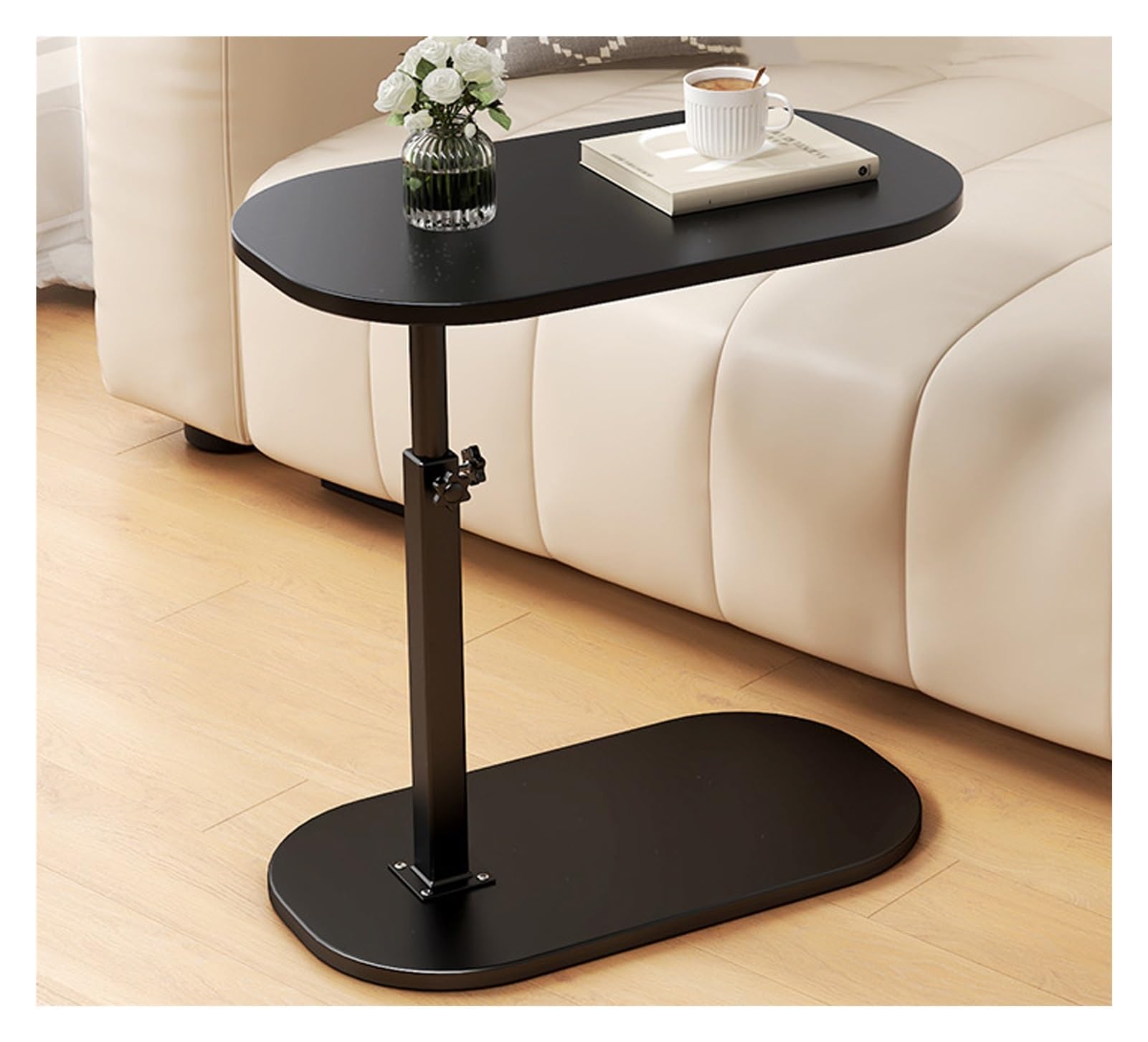SXZenSpace Adjustable C Shaped Side Table 360° Rotating Small Coffee for Sofa Bed Bathtub & Office Modern Versatile Design Living Room Furniture