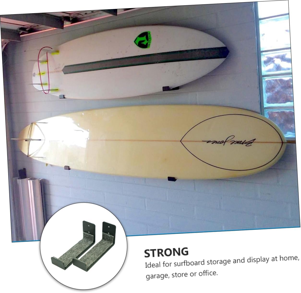 Happyyami Surfboard Holder Macrame Shelf Wall Hanging Wall Mounted Clothes Hanger Surfboard Wall Display