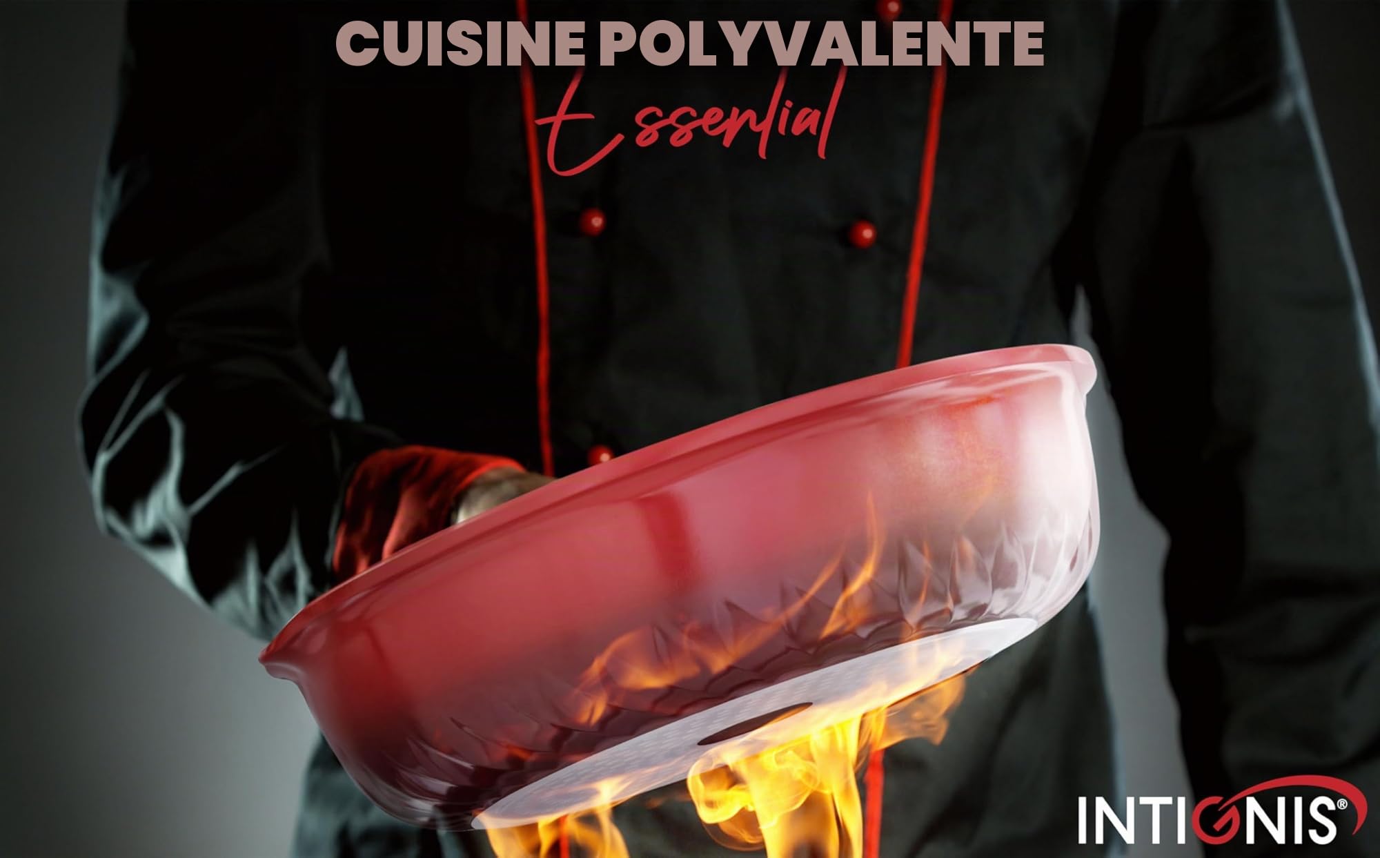 INTIGNIS Poêle à frire de 30 cm de profondeur avec couvercle | Anti-rayures | Compatible induction | Intérieur anti-adhésif | Poignée résistante à la chaleur | Parfaite pour la cuisine quotidienne