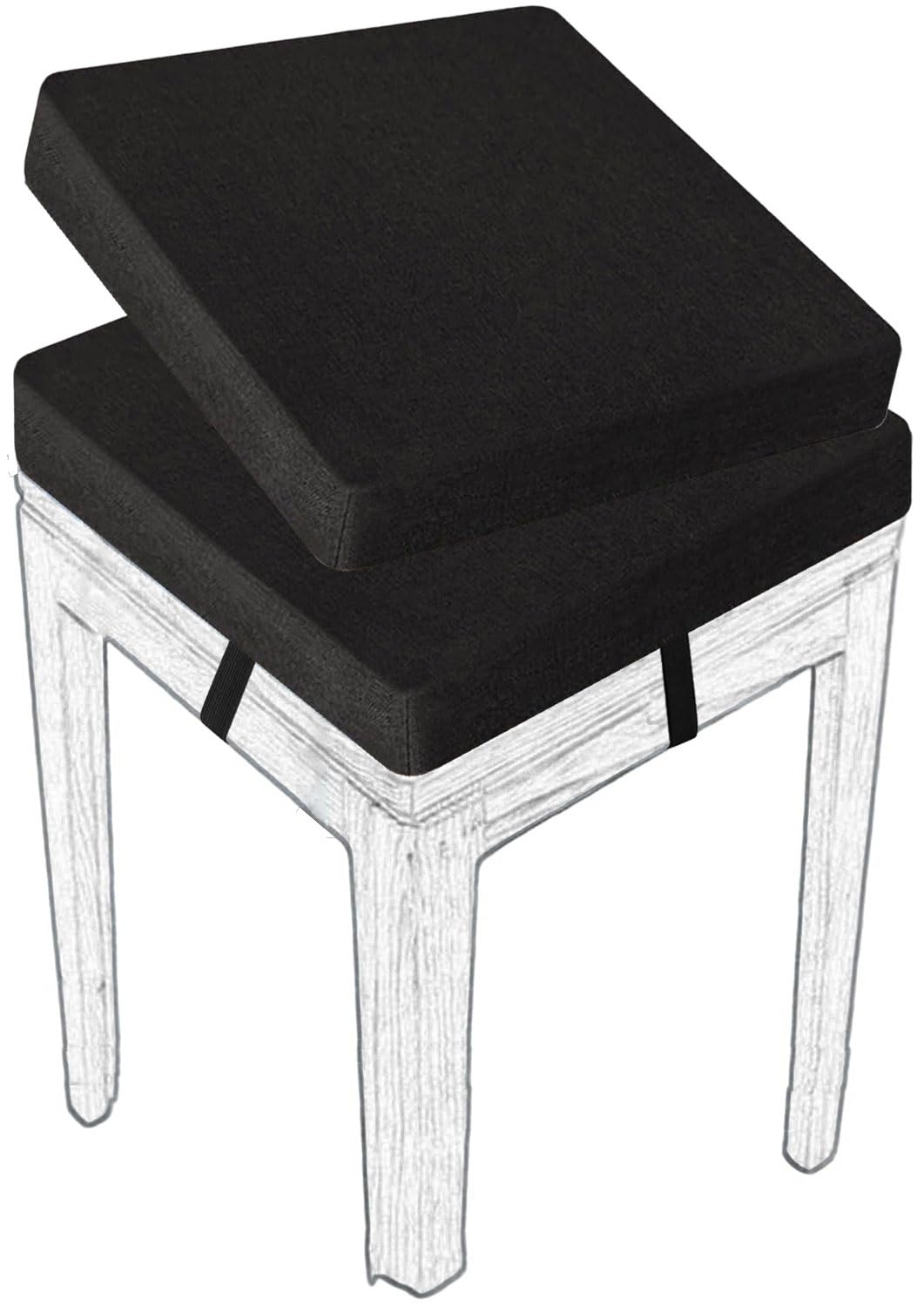 MCNDSI Stools Seat Cushion Square 30/45/35/40/50cm Thick Seat Pad with Ties Anti-Slip Dining Chair Pad with Washable Cover for Indoor,Garden,Kitchen,Bar Chairs,Wooden Chairs(#10,(2pcs) 50x50x8cm)