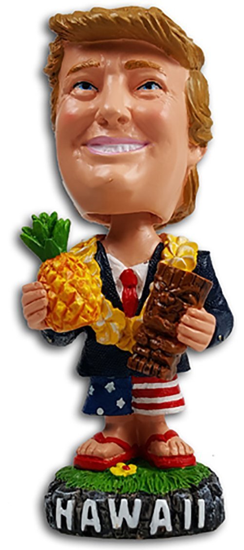 President Trump Hawaii Bobble Head Dashboard Doll Tiki Pineapple