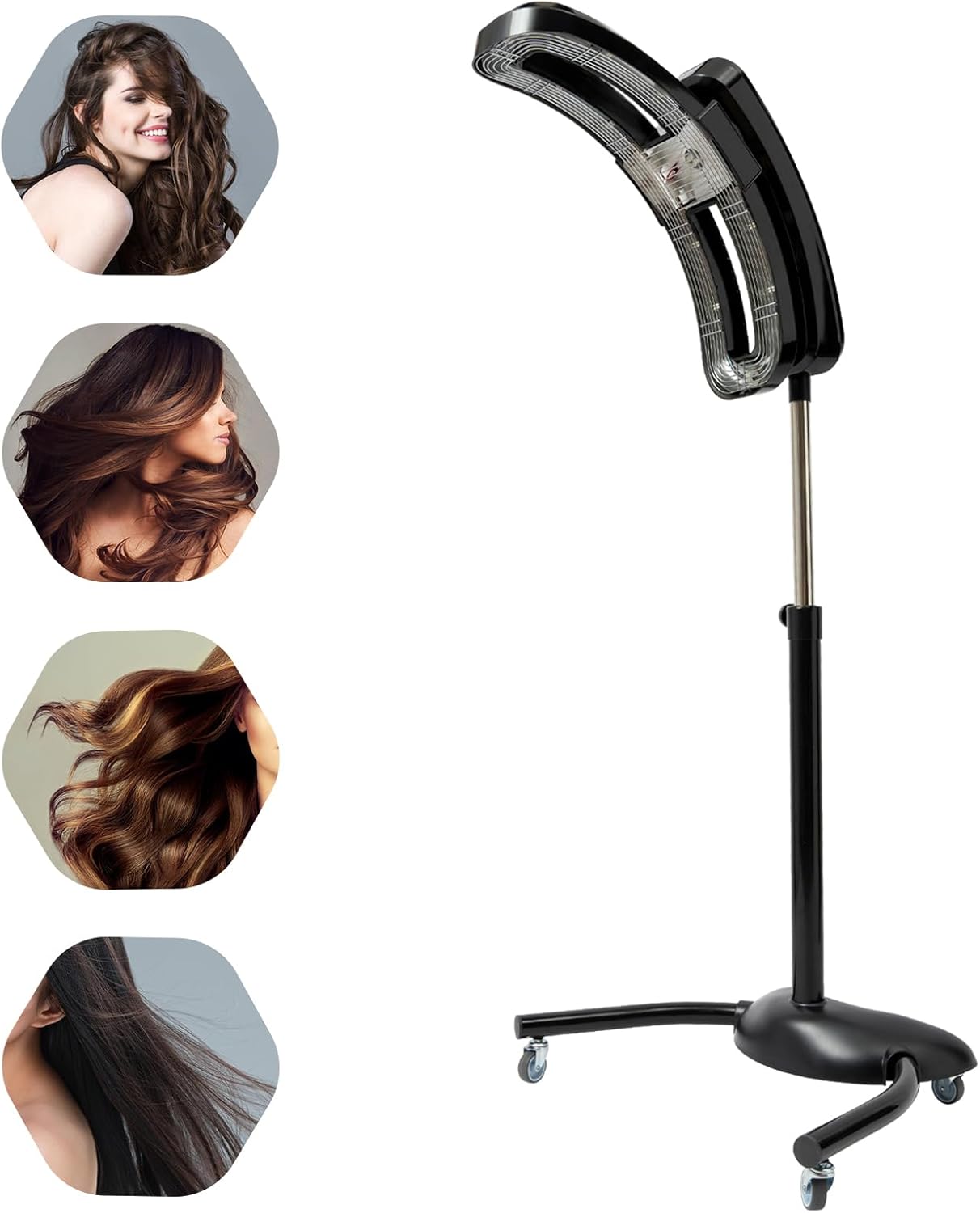 950W Standing Hair Dryer Professional Salon Hair Dryer with 360° Rotating Head Adjustable Height Color Processor for Salon Beauty Barber Shop Styling Cold Perm Hair Care
