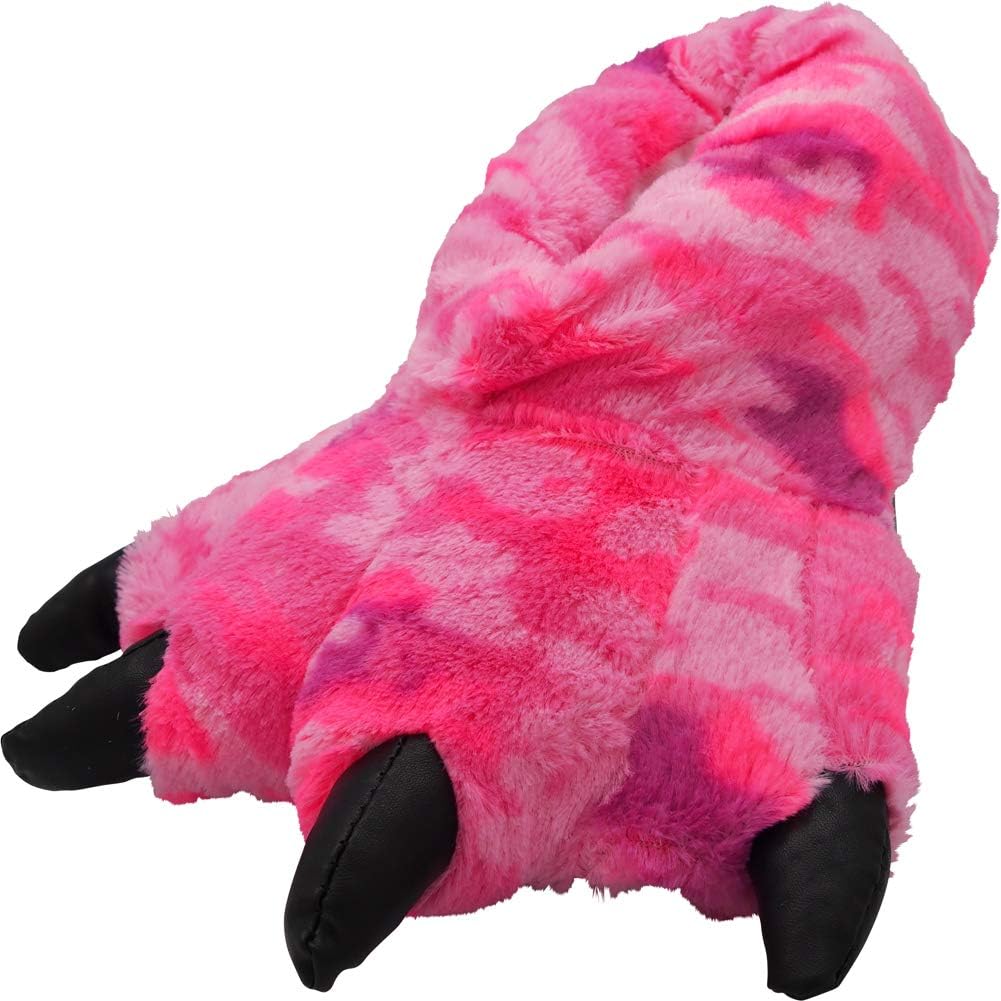 Stuffed Furry Animal Claw Paw Slippers for Toddlers, Kids, and Adults - Cozy Plush Design - Perfect for Boys, Girls, Men, and Women - House Footwear