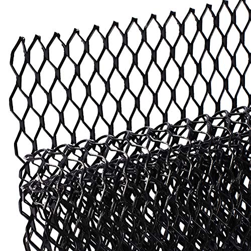 Image of AggAuto Universal 47 inchx16 inch Car Grill Mesh - Aluminum Alloy Automotive Grille Insert Bumper 11x25mm Hexagon Hole, One of the Most Multifunctional Shape Grids Black