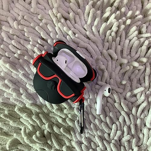 Image of Prolet Airdops Case Cover Compatible with Boat Airdopes 131, Soft Silicone Skin Case Cover Shock-Absorbing Protective Case with Anti-Lost Metal Keyring (Bulldog D Black Red)