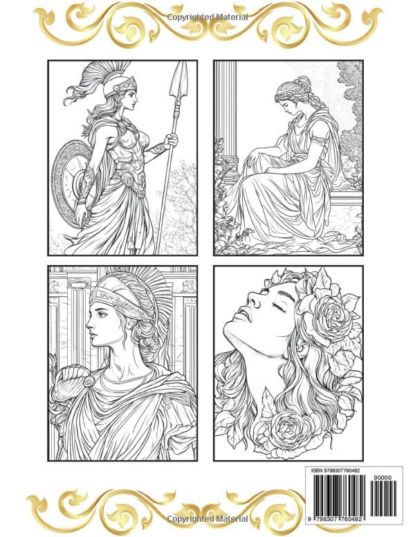 Greek Goddess Coloring Book: Discover the power and grace of Ancient Greece | for adults and young adults - Image 2