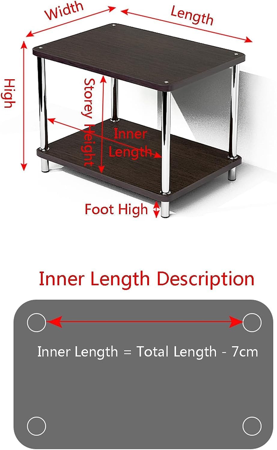 Mesa Impresora Estante para Impresora, De Almacenamiento Doble Capa para Encimera, para Microondas Cocina Dos Capas para Escritorio, para, Escáner Y Fax Mueble Organizador(55x30x49cm)
