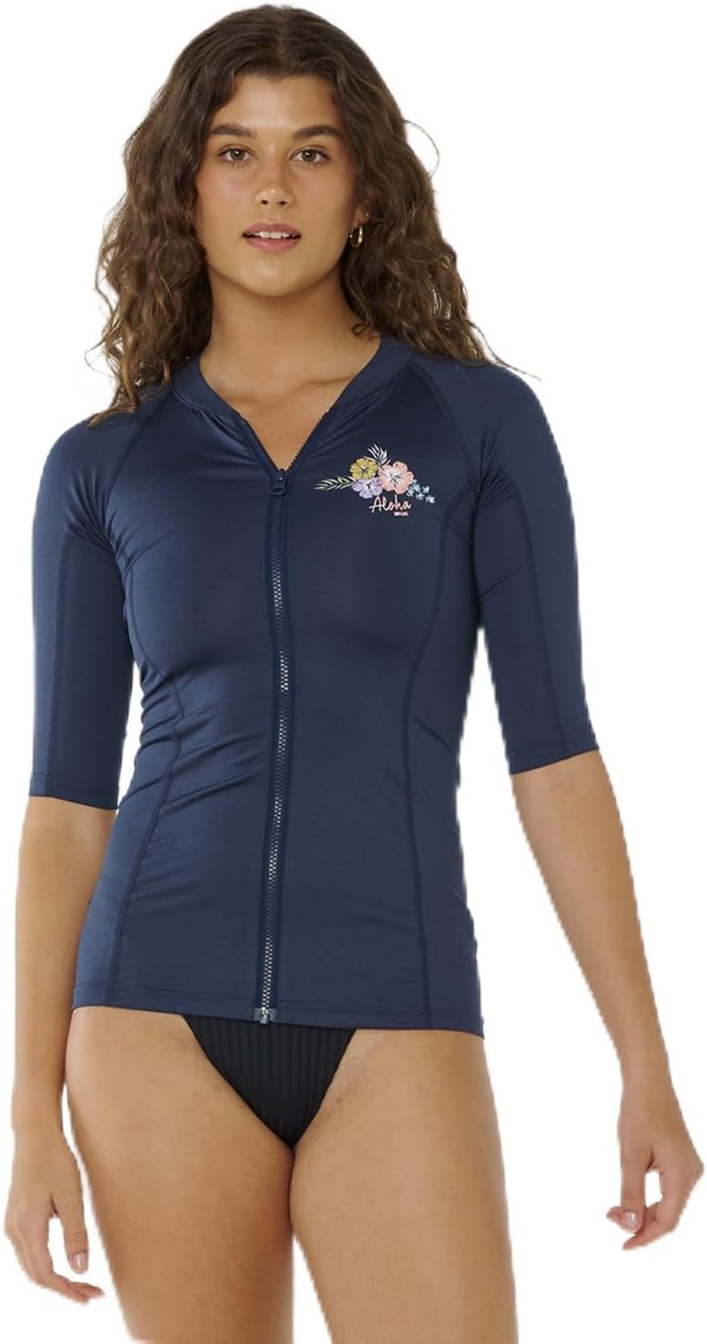 Rip Curl Women's Aloha Short Sleeve Zip-up Rashguard