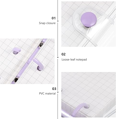 Miniatura 2 de Gadpiparty 1 juego de mini cuaderno, mini bolsillos para carpeta, bolsillos pequeños, carpeta de presupuesto, mini carpeta transparente, linda