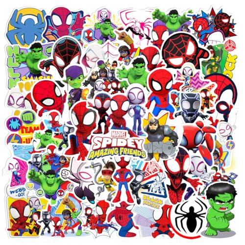 50pcs Spider-Man and His Amazing Friends Stickers for Water Bottles Superhero Stickers for Boys Teens Adults Waterproof Vinyl Stickers Theme Party...