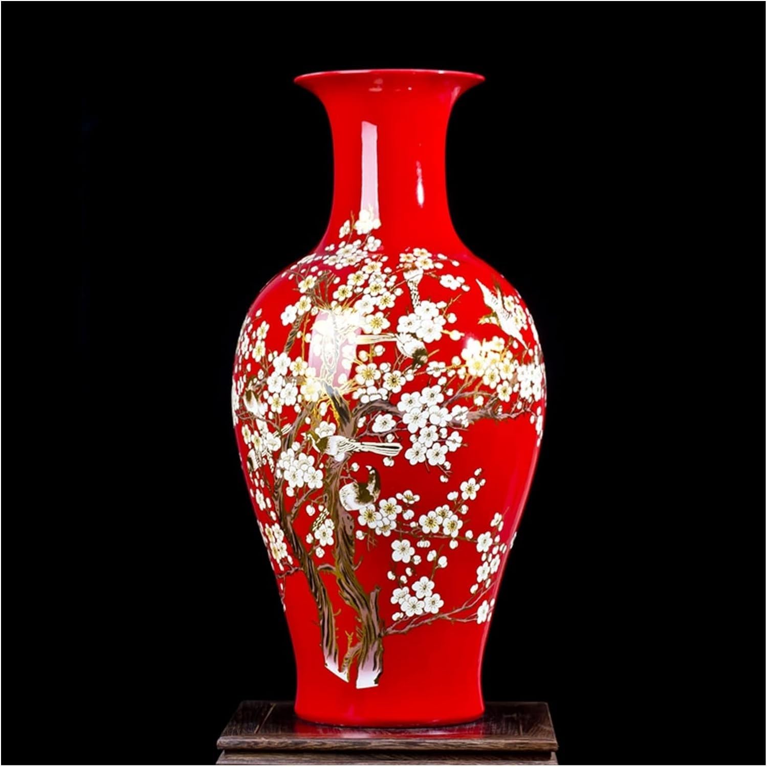 Vase Desktop Ceramic Chinese Red Porcelain Vase Landing Large Living Room Decoration Furnishing Articles