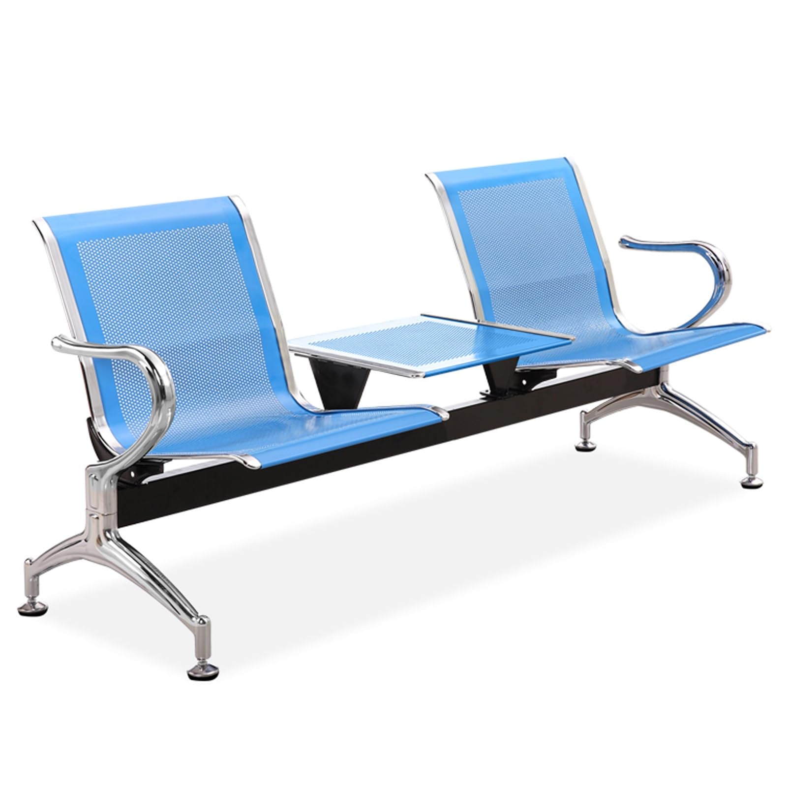 HCZKIUJY Office Reception Bench with Table & Arms - Comfortable Waiting Room Seating for Airport, Hospital, School, Bank & Barbershop - Durable Modern Design