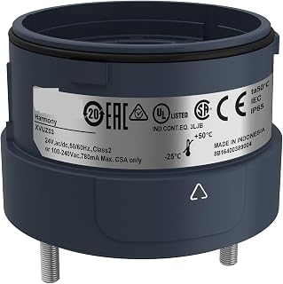XVUZ03 Unidad de fijación for torres luminosas modulares, Harmony XVU, negro, 60 mm, montaje directo de 2 pines