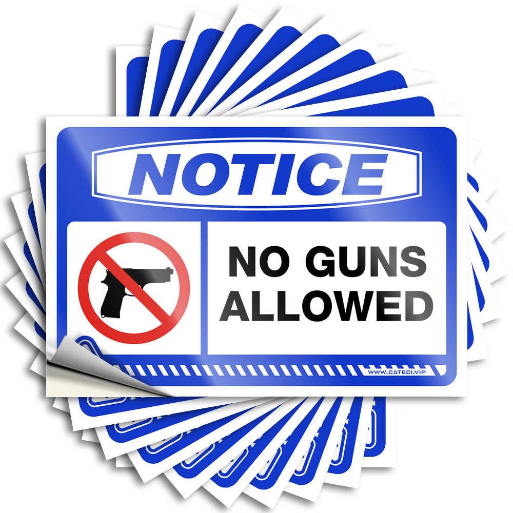 Notice No Guns Allowed Rock Front Yard Decor - Saying Cover Removable Vinyl Decal(12X18CM)