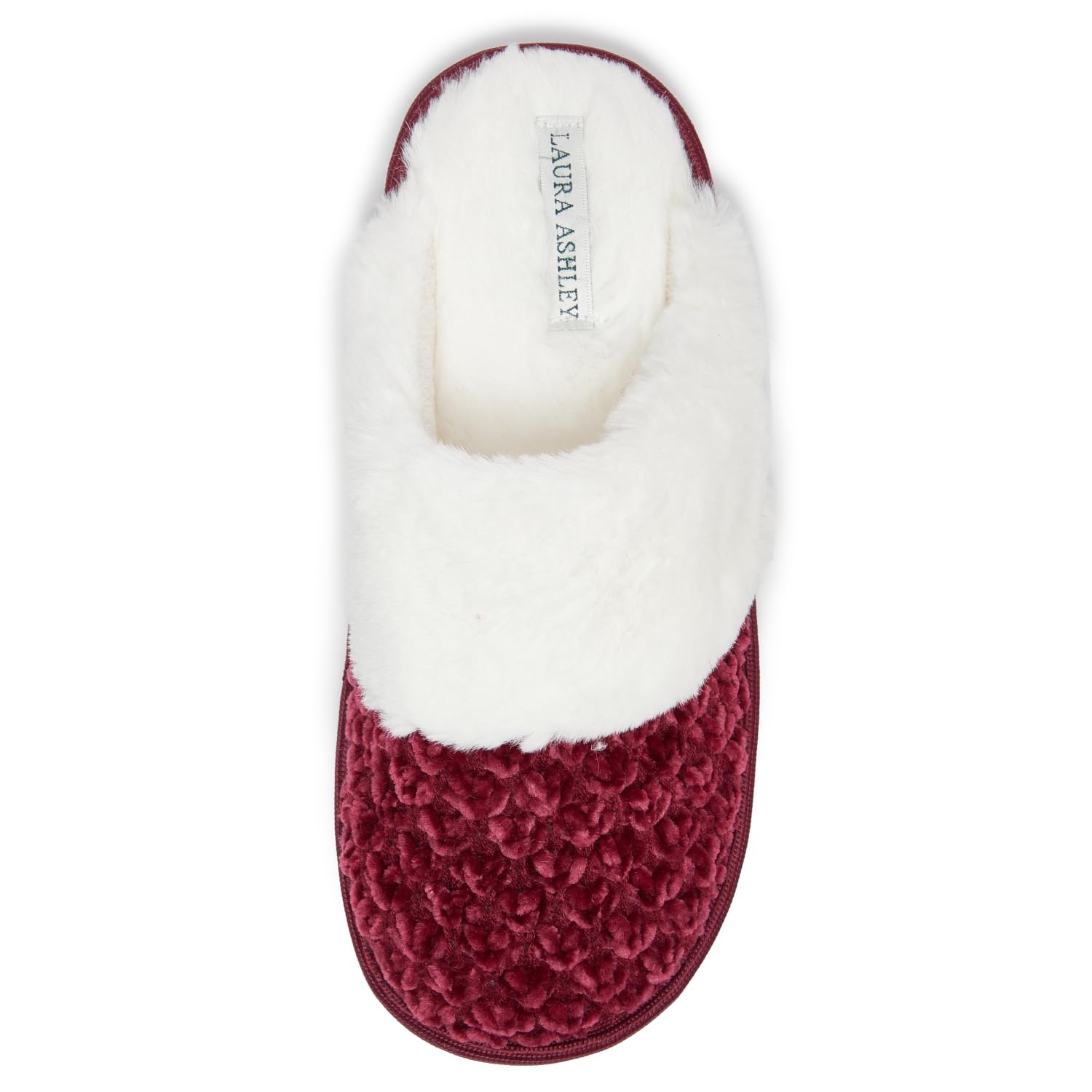 Laura Ashley Womens Slippers Plush Chenille Memory Foam Scuff