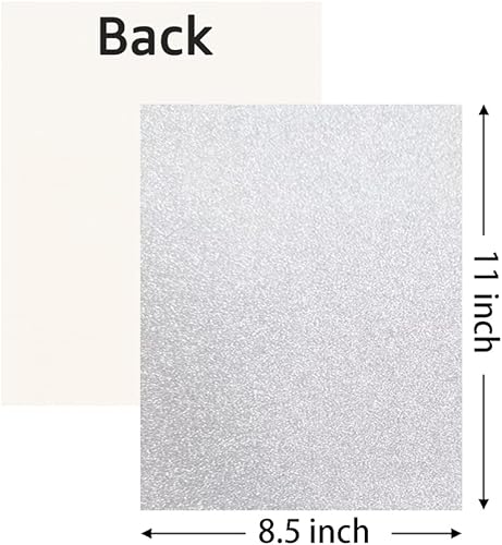 Miniatura 9 de 20 hojas de cartulina de papel grueso con purpurina en blanco para cumpleaños, suministros de fiesta de boda, tarjetas de invitación, 8.5 x 11