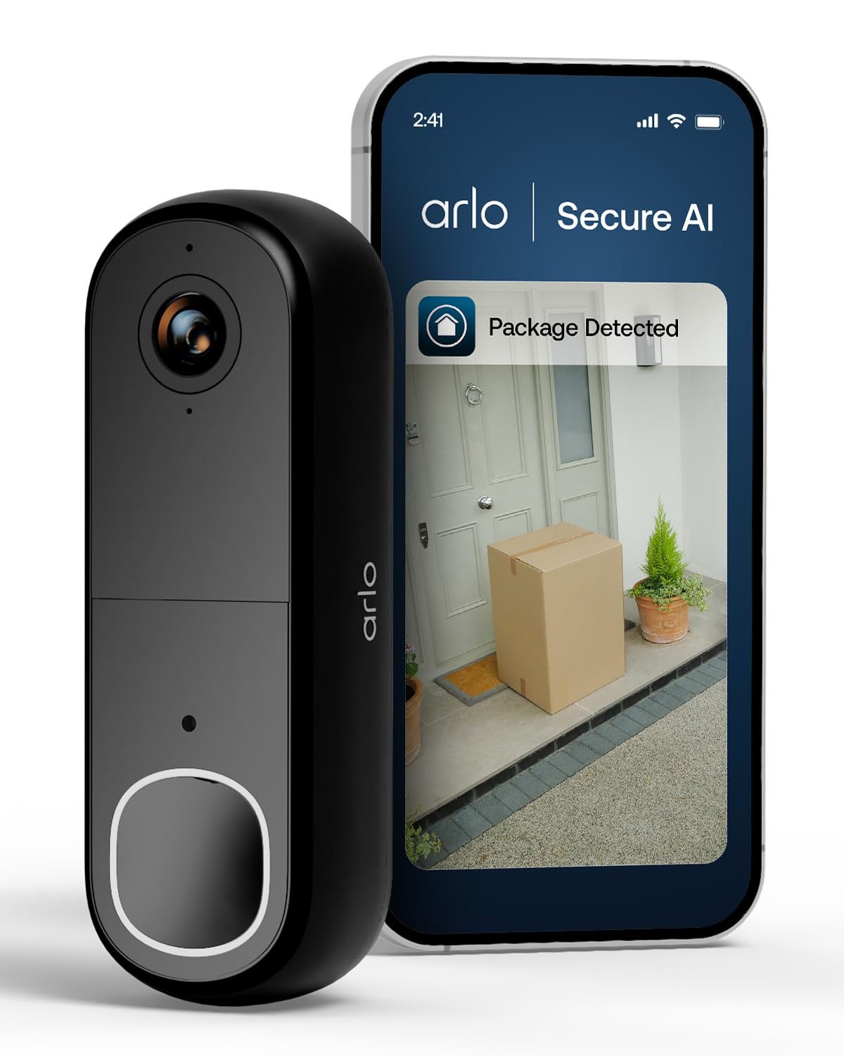 Arlo HD Video Türklingel mit Kamera & schwarzer Hülle, WLAN Doorbell | Inkl. schwarzer Hülle, 1080p HD, Video-Direktanruf, 2-Wege-Audio, Alexa-kompatibel, Arlo Secure Testzeitraum inklusive