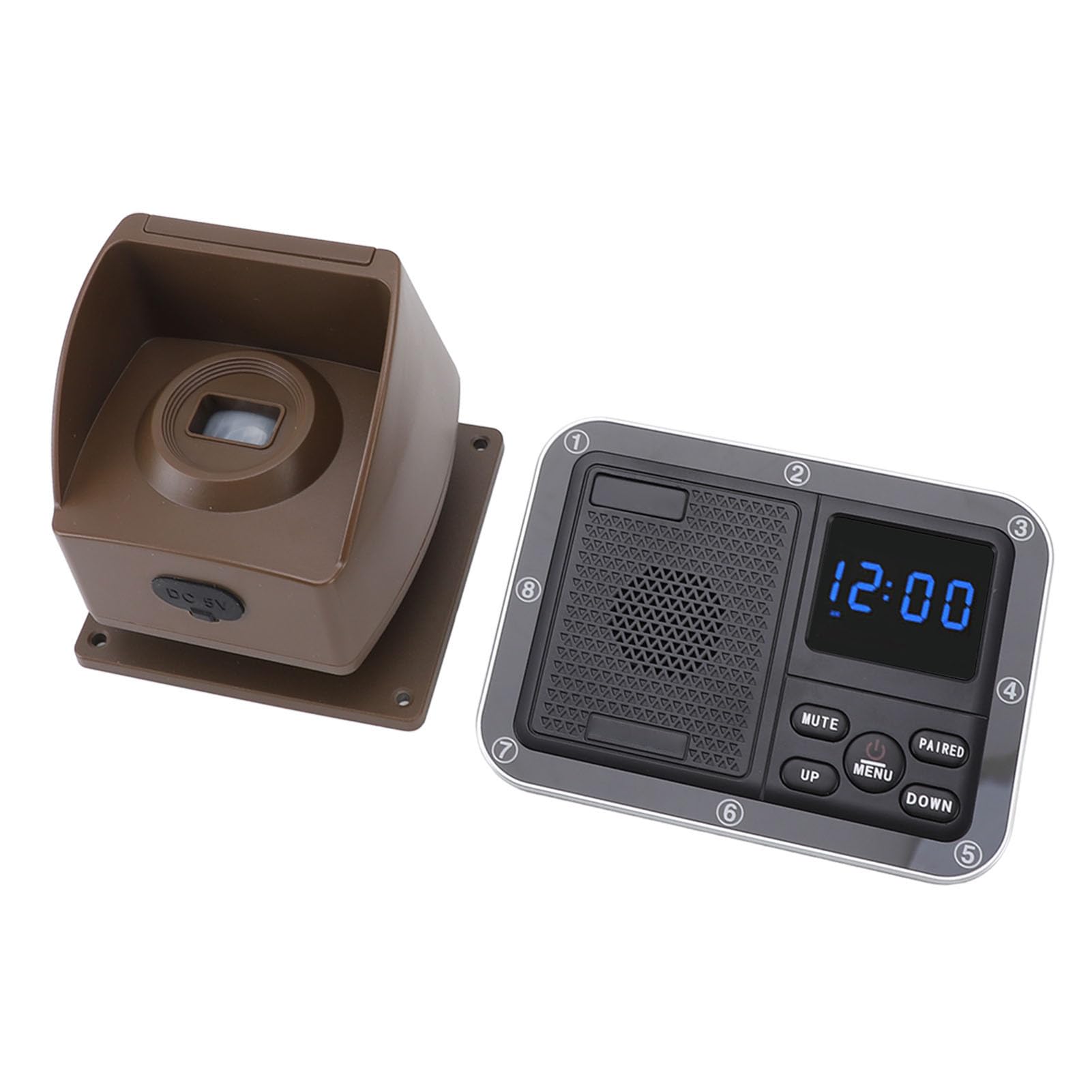 Alarma Solar para la Entrada, Detectores de Movimiento Impermeables de Largo Alcance para Uso Doméstico y Exterior, de Alarma Exterior con Energía Solar