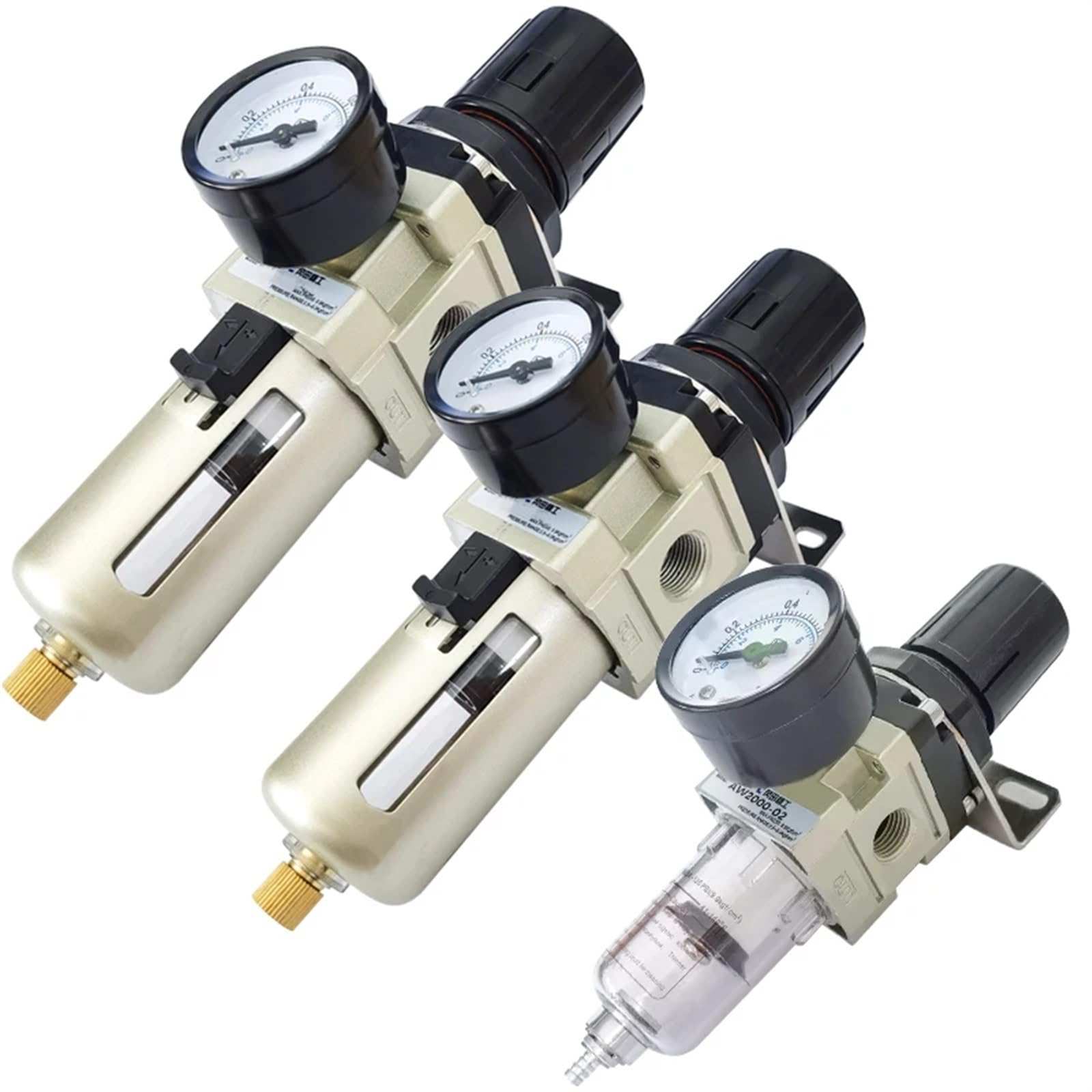 AW2000-02 AW3000-03 AW4000-04 Regulator ciśnienia powietrza pneumatycznego sprężarka filtr powietrza kontroler automatyczny separator oleju SM20PM20(Aw2000-02, Copper Filter)