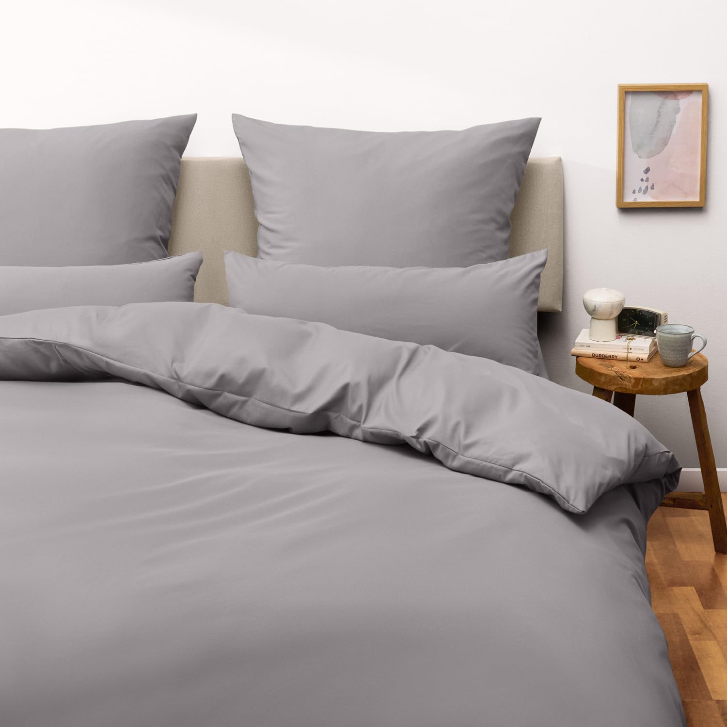 Blumtal Copripiumino Matrimoniale 240x220 e Federe 50x80 - Set di Lenzuola in microfibra extra morbida certificata Oeko-Tex, Set Copripiumino Matrimoniale con 2 Federe - 3 pezzi - Grigio
