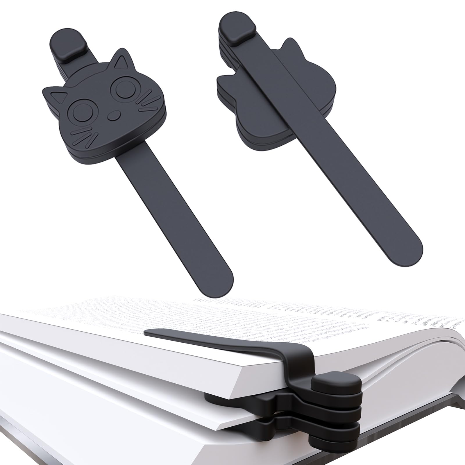 2PCS Magnetic Bookmarks, Silicone Magnetic Bookmarks for Women, Kitten Magnetic Book Mark Clip Gift for Book Lover Readers Men Women Teachers Students, Book Accessories