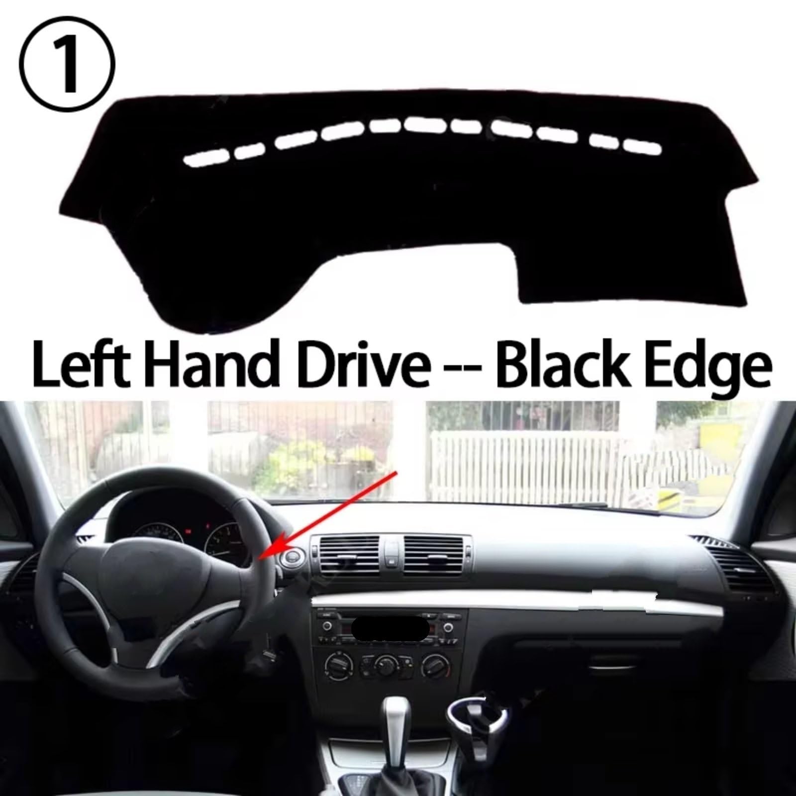Tappetino Cruscotto Parasole Per BMW Serie 1 E87 120i 120d 116i 2005-2011 Copertura Cruscotto Antiscivolo Tappetino Protettivo Accessori Auto Parasole Copri(LHD)