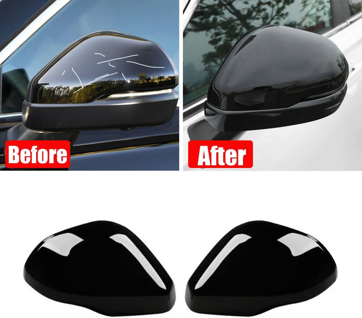2pcs Car Side Door Rearview Mirror Cover Cap Trim Compatible for Honda CR-V CRV 2023-2024 Glossy Black new Exterior Accessories
