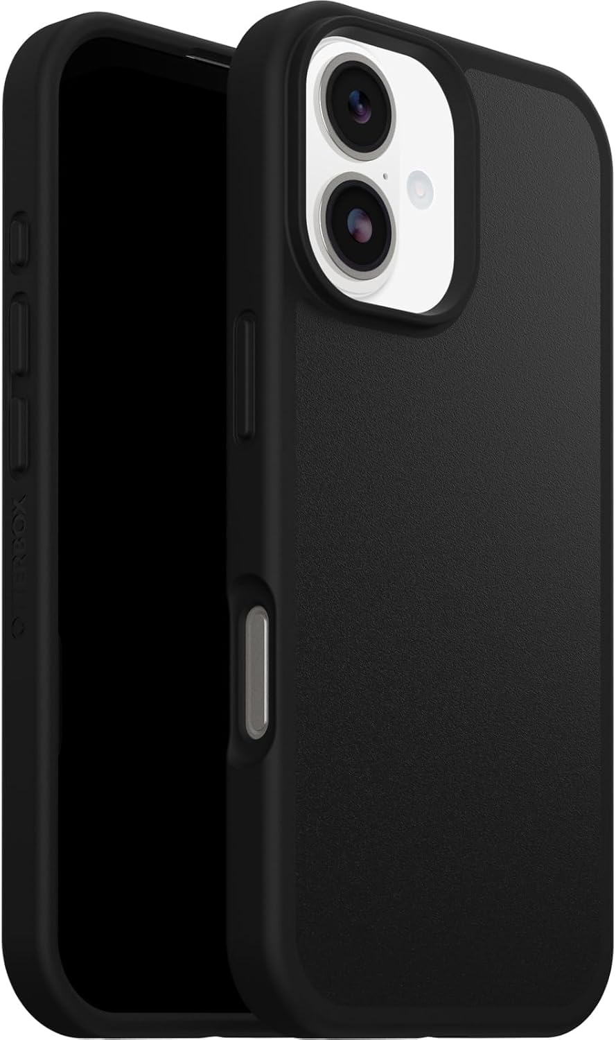 OtterBox React Series MagSafe funda para iPhone 17, Testada con los estándares Militares anticaídas, Negro + OtterBox Glass Protector de Pantalla de Cristal Templado