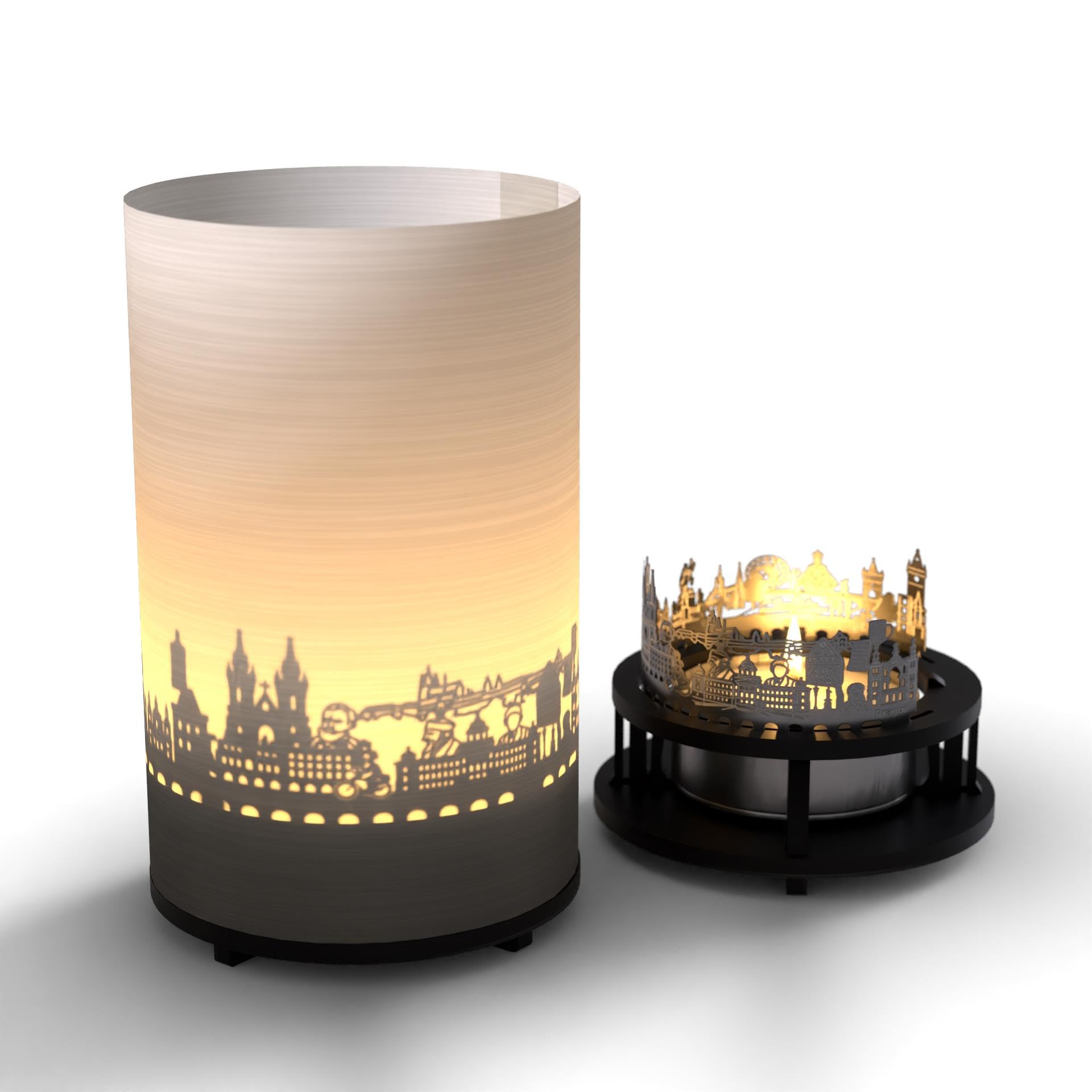 Prague Gift Box Candle - Silhouette Play, Skyline Projection | Unique Souvenir & Home Decor