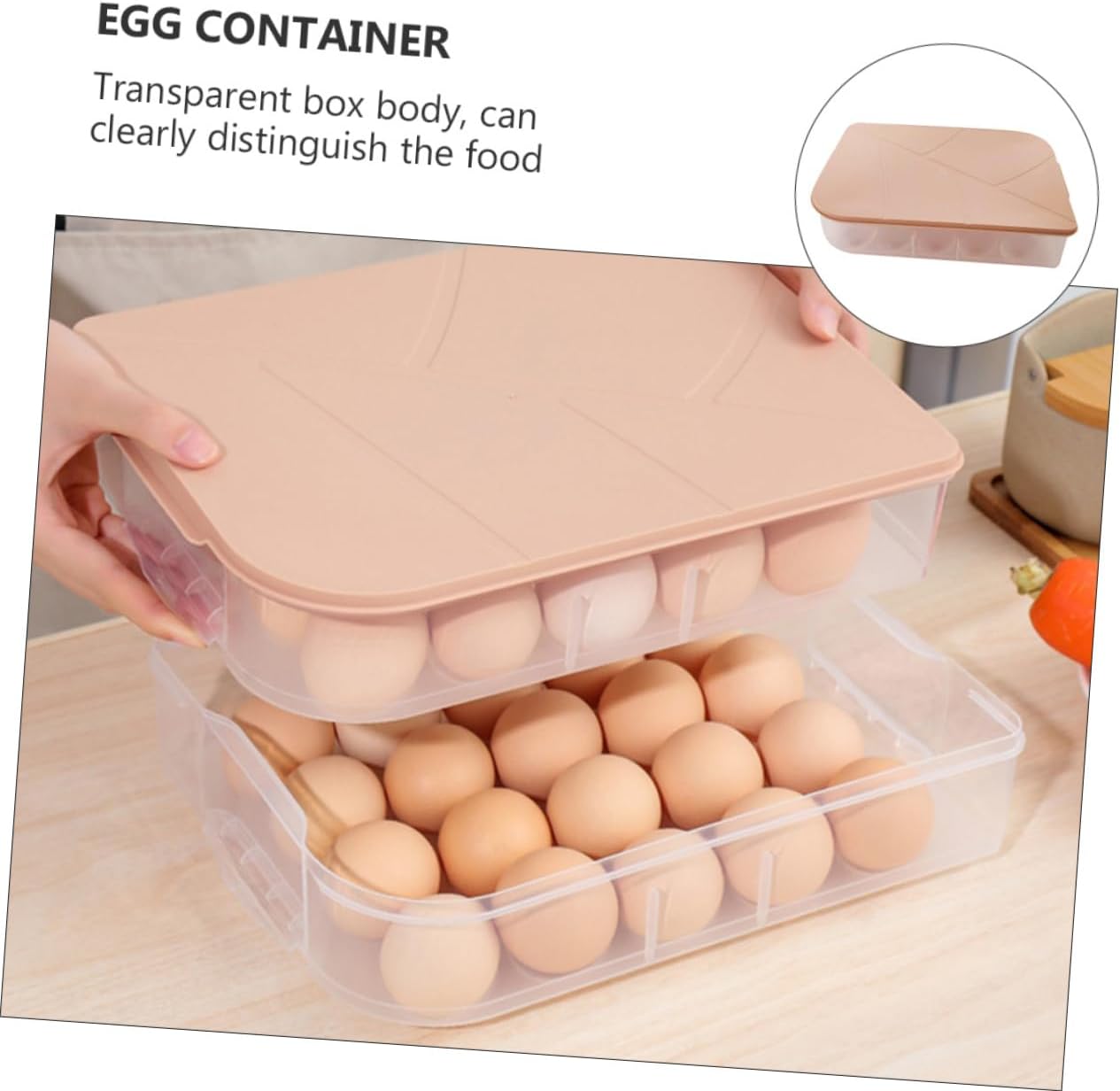 Gadpiparty 3pcs Refrigerator Egg Tray Egg Storage Boxes Capacity Organizer Material Odorless Safe Easy to Clean