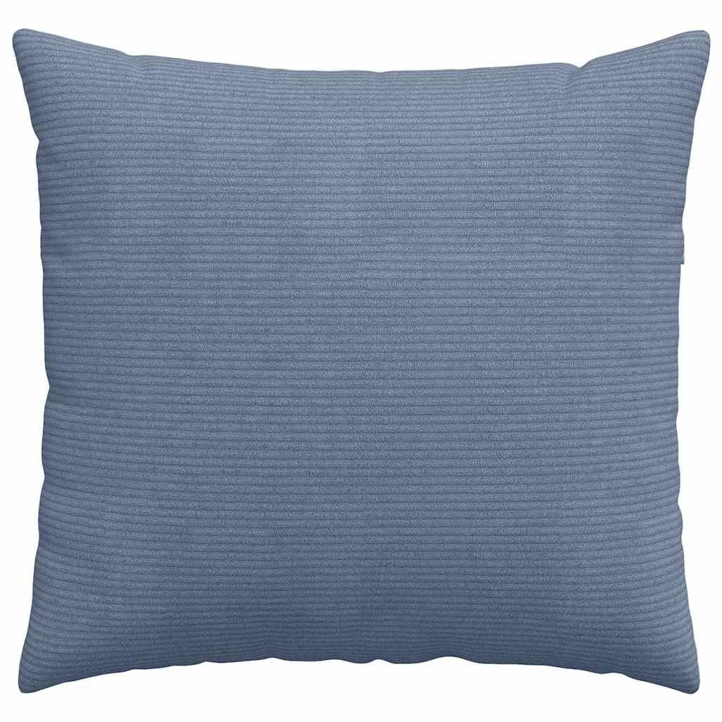 Set 2 Cuscini Divano Blu 50x50 cm Tessuto Corduroy Sfoderabili | Morbidi cuscini quadrati per soggiorno e camera da letto con imbottitura soffice e chiusura a cerniera pratica.