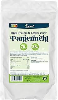 Locawo High Protein & Low Carb Paniermehl | Voller Weizengeschmack | Vegan | ideal für eine eiweißreiche, kalorien- und zuckerreduzierte Ernährung